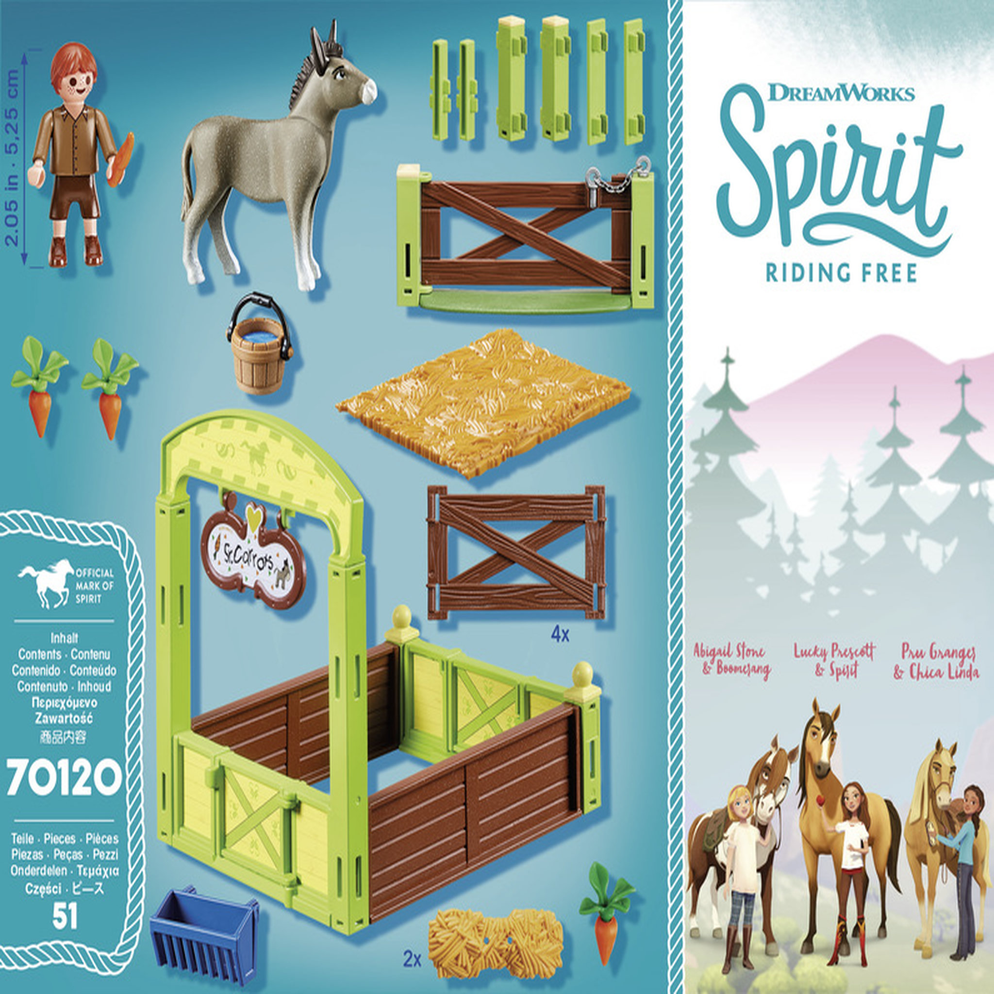 Voir la diapositive 2 : PLAYMOBIL 70120 - Spirit - La Mèche et Monsieur Carotte avec box