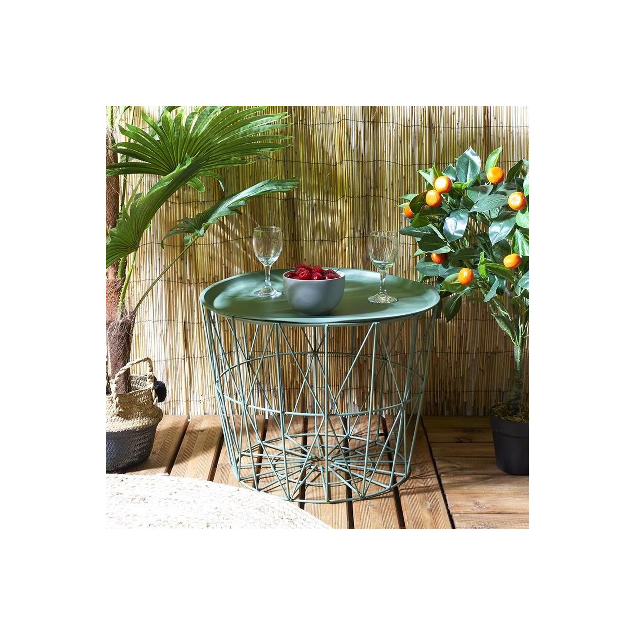 Voir la diapositive 5 : The Home Deco Factory Table d'appoint design  filaire  52cm vert