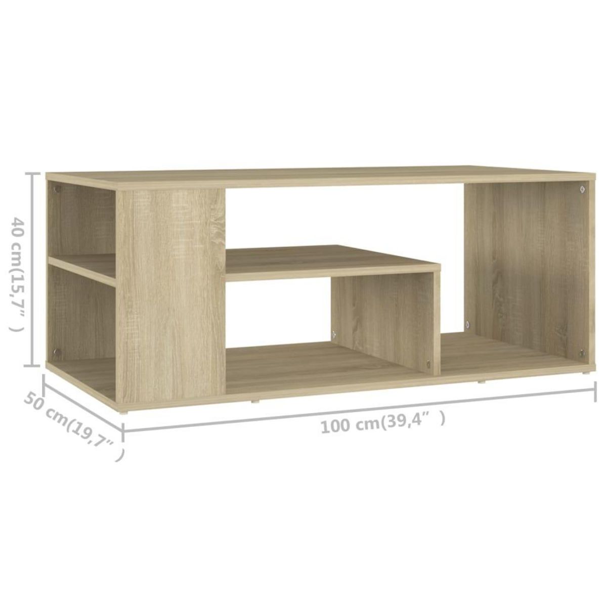 VIDAXL Table basse chene sonoma 100x50x40 cm bois d'ingenierie