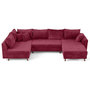 Voir la diapositive 2 : LISA DESIGN Rune - canapé panoramique d'angle gauche 7 places en velours texturé