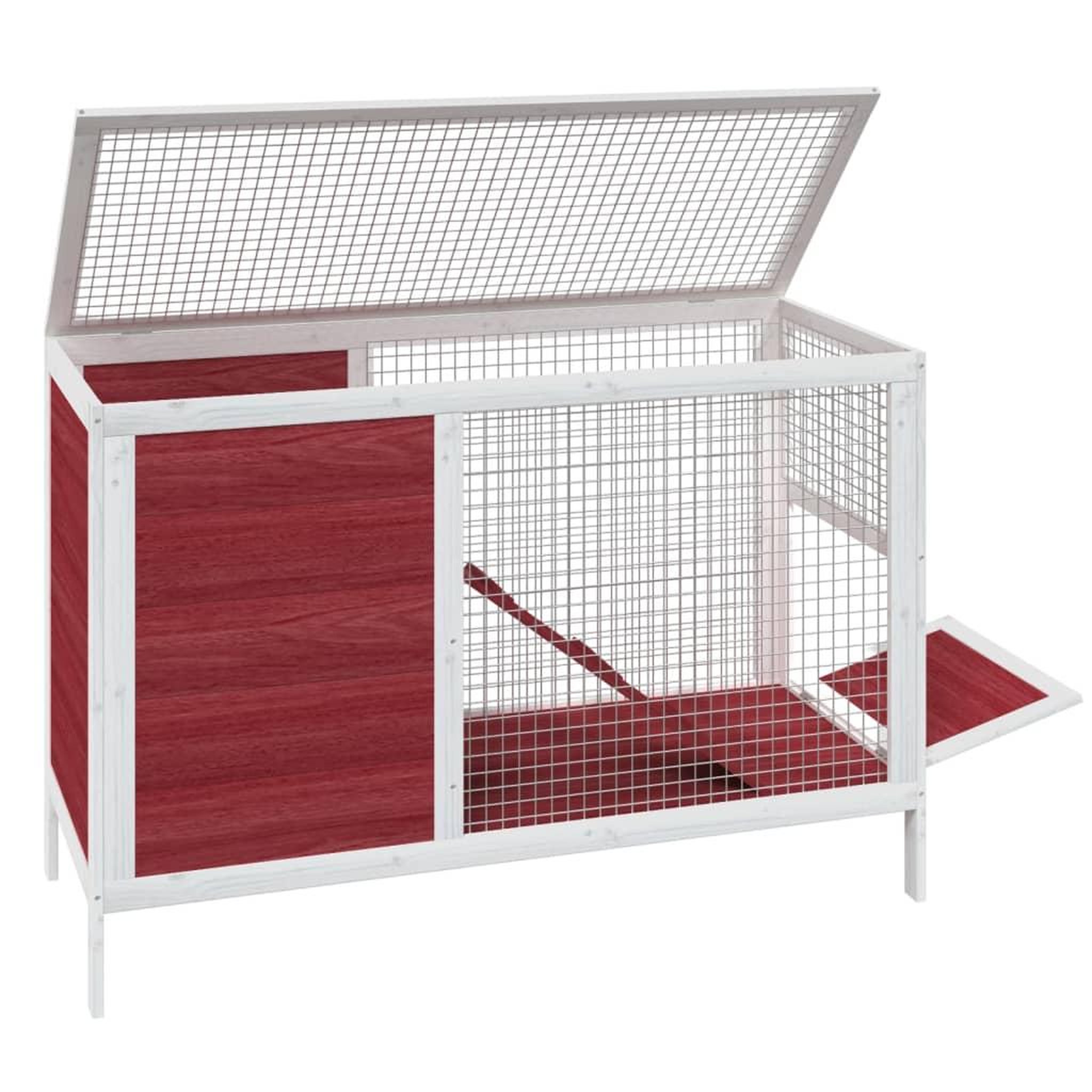Voir la diapositive 4 : VIDAXL Clapier moka 103x44x69,5 cm bois de pin massif