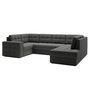 Voir la diapositive 4 : BEST MOBILIER Nappa - canapé panoramique d'angle gauche 7 places convertible avec coffre en velours