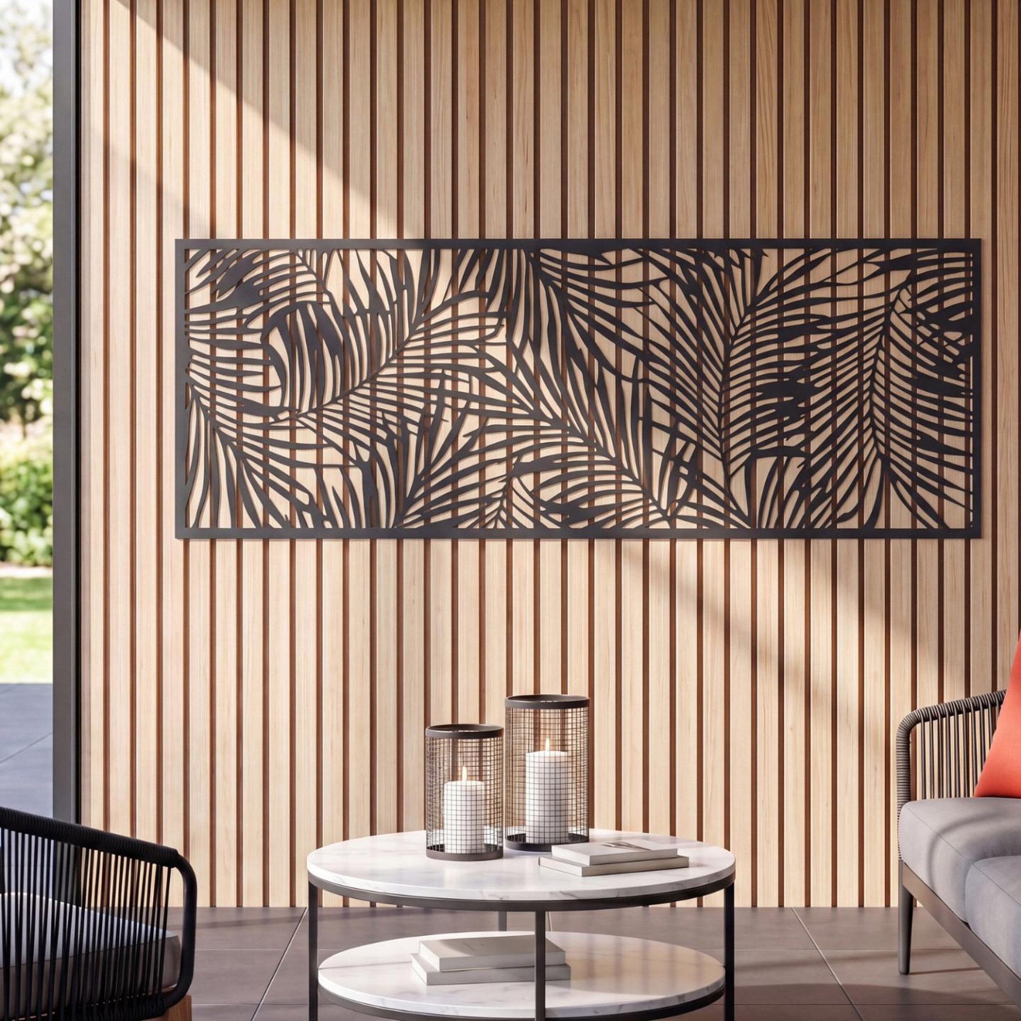Voir la diapositive 5 : ID MARKET Panneau décoratif universel 150 x 50 cm palm gris