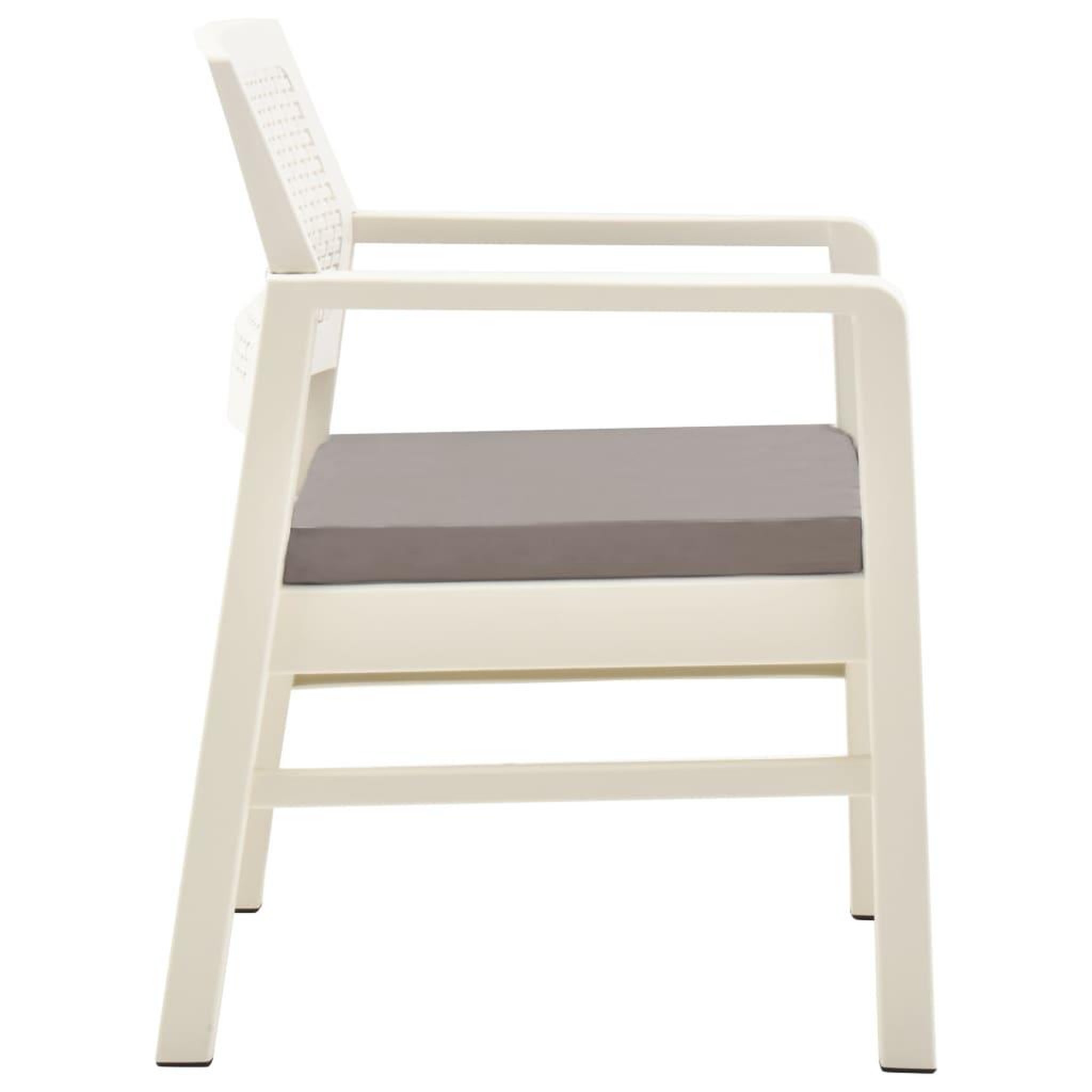 Voir la diapositive 4 : VIDAXL Salon de jardin 3 pcs Plastique Blanc