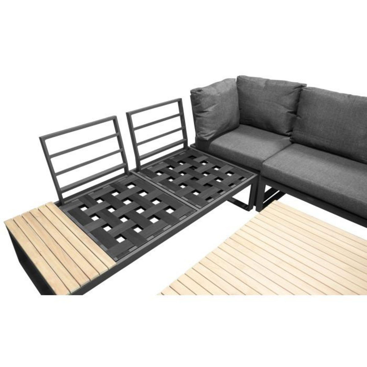 Paris Prix Salon d'Angle de Jardin  Panama  225cm Noir