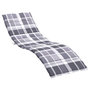 Voir la diapositive 2 : VIDAXL Coussin de chaise longue motif a carreaux gris 200x70x3 cm