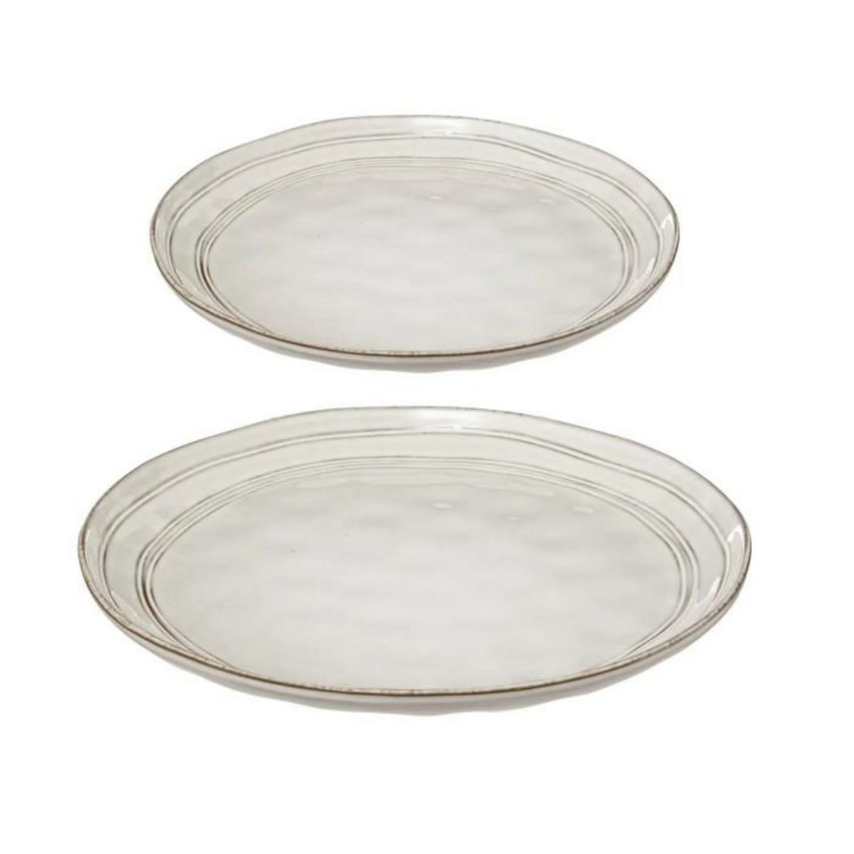 SECRET DE GOURMET Service de Table 12 Pièces  Flower  26cm Gris