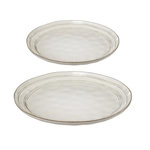 SECRET DE GOURMET Service de Table 12 Pièces  Flower  26cm Gris