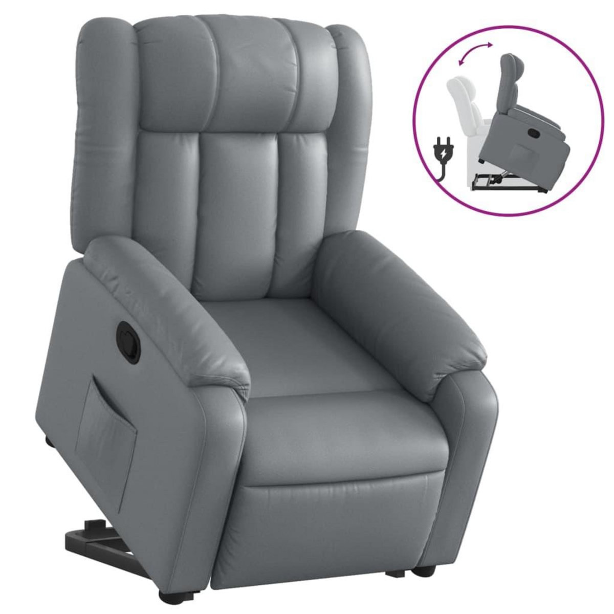 VIDAXL Fauteuil inclinable Gris Similicuir