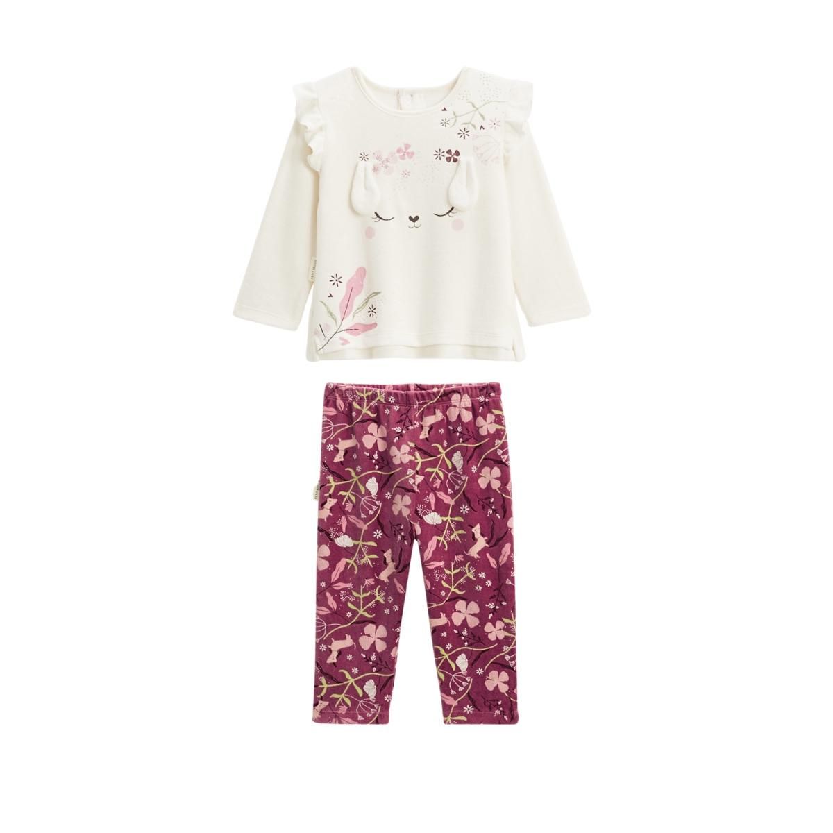 Petit Béguin Pyjama enfant 2 pièces en velours Mila