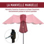 Voir la diapositive 6 : OUTSUNNY Parasol de jardin XXL parasol grande taille 4,6L x 2,7l x 2,4H m ouverture fermeture manivelle acier polyester haute densité bordeaux