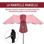 Voir la diapositive 6 : OUTSUNNY Parasol de jardin XXL parasol grande taille 4,6L x 2,7l x 2,4H m ouverture fermeture manivelle acier polyester haute densité bordeaux