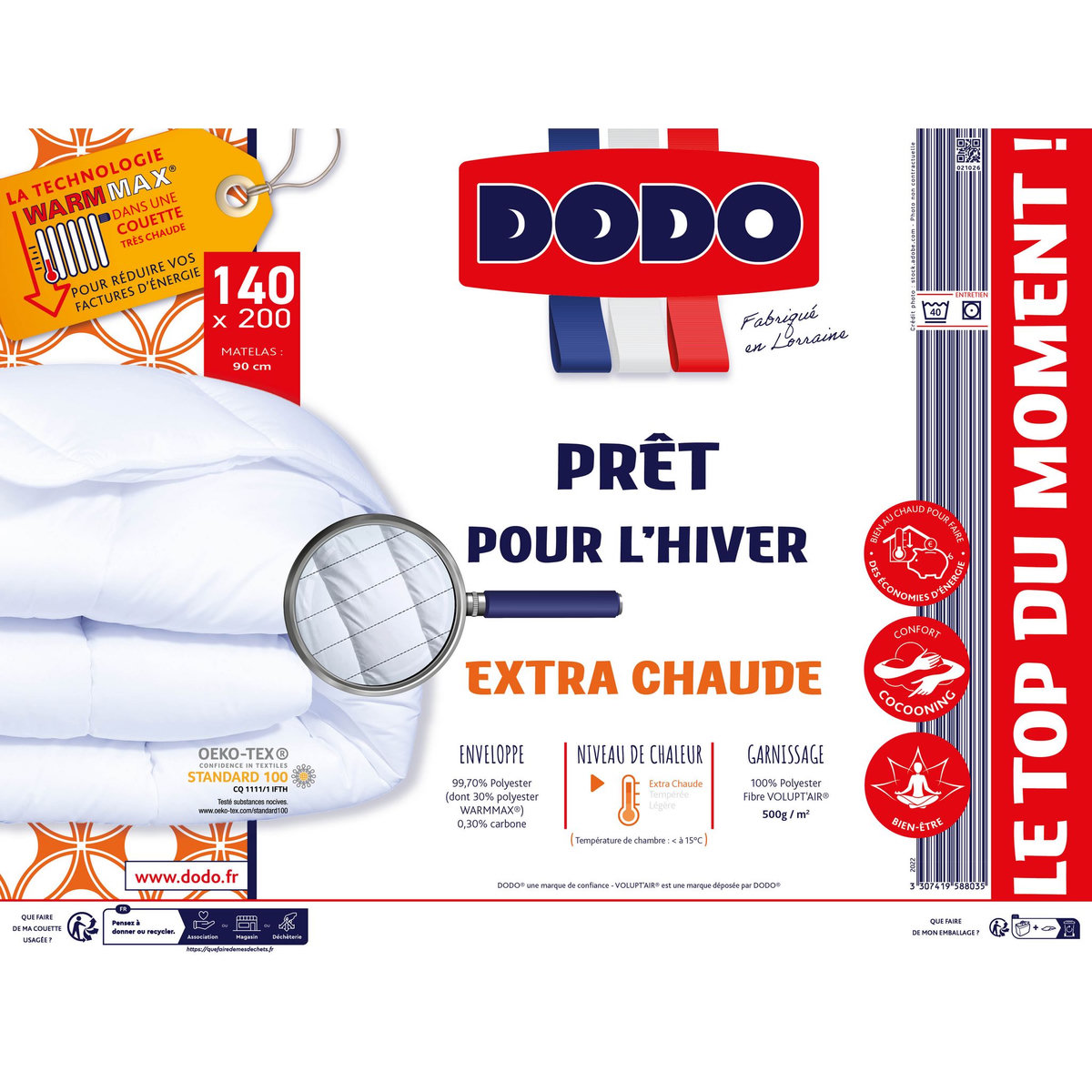 DODO Couette extra chaude polyester WarmMax 500 g/m² PRÊT POUR L'HIVER
