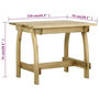 Voir la diapositive 6 : VIDAXL Table de jardin 110x74x75 cm Bois de pin impregne