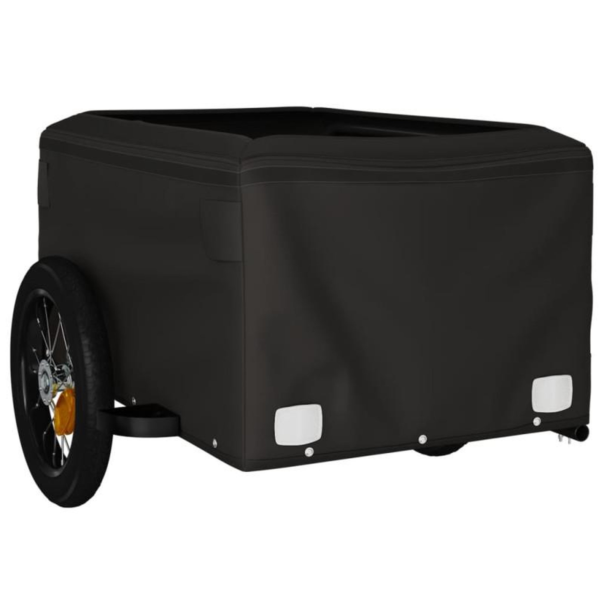 Voir la diapositive 5 : VIDAXL Remorque de vélo noir et orange 30 kg fer