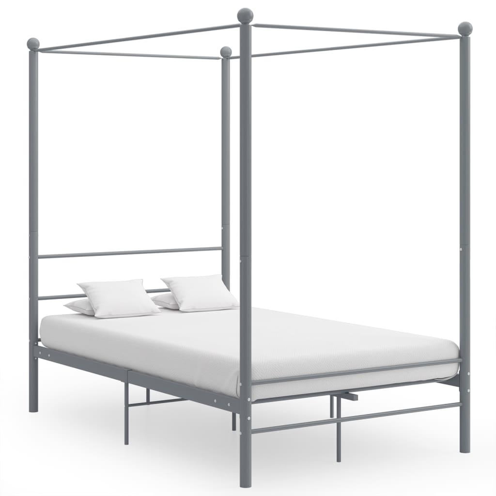 Voir la diapositive 1 : VIDAXL Cadre de lit a baldaquin Gris Metal 120x200 cm