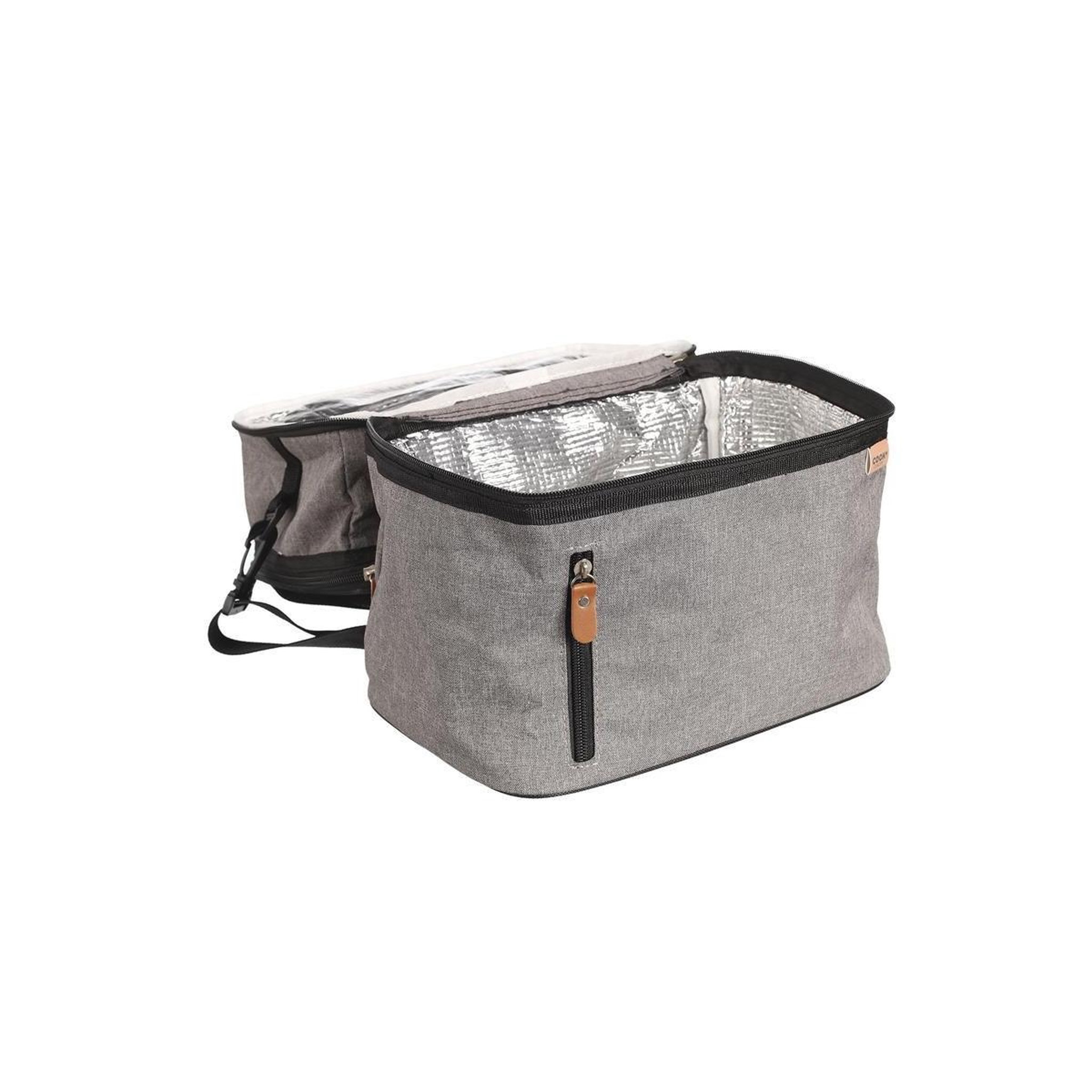 Voir la diapositive 4 : COOK CONCEPT Sac Lunch Double  Zippé  28cm Gris