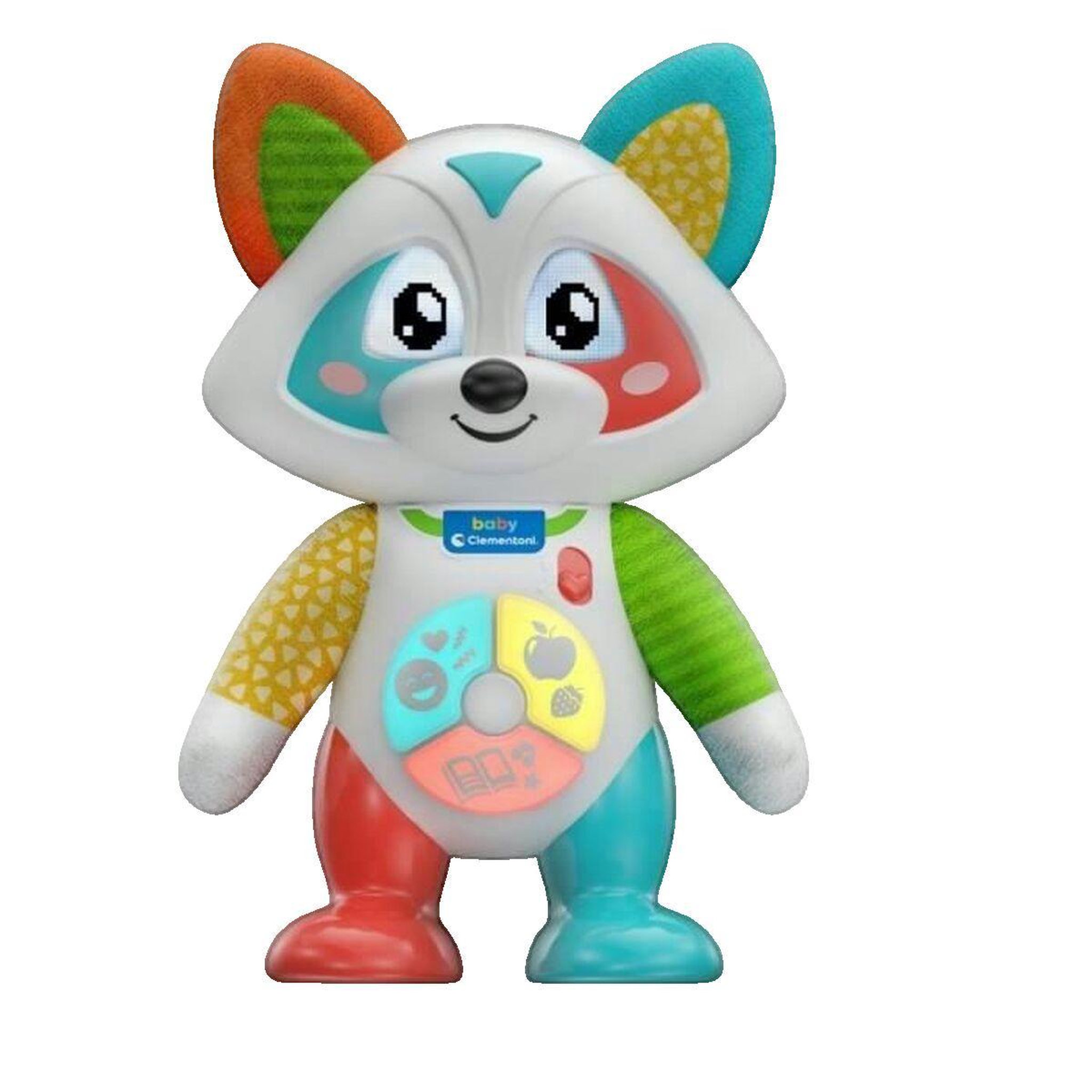CLEMENTONI Peluche interactive Clementoni Oliver, le raton-laveur joueur coloré