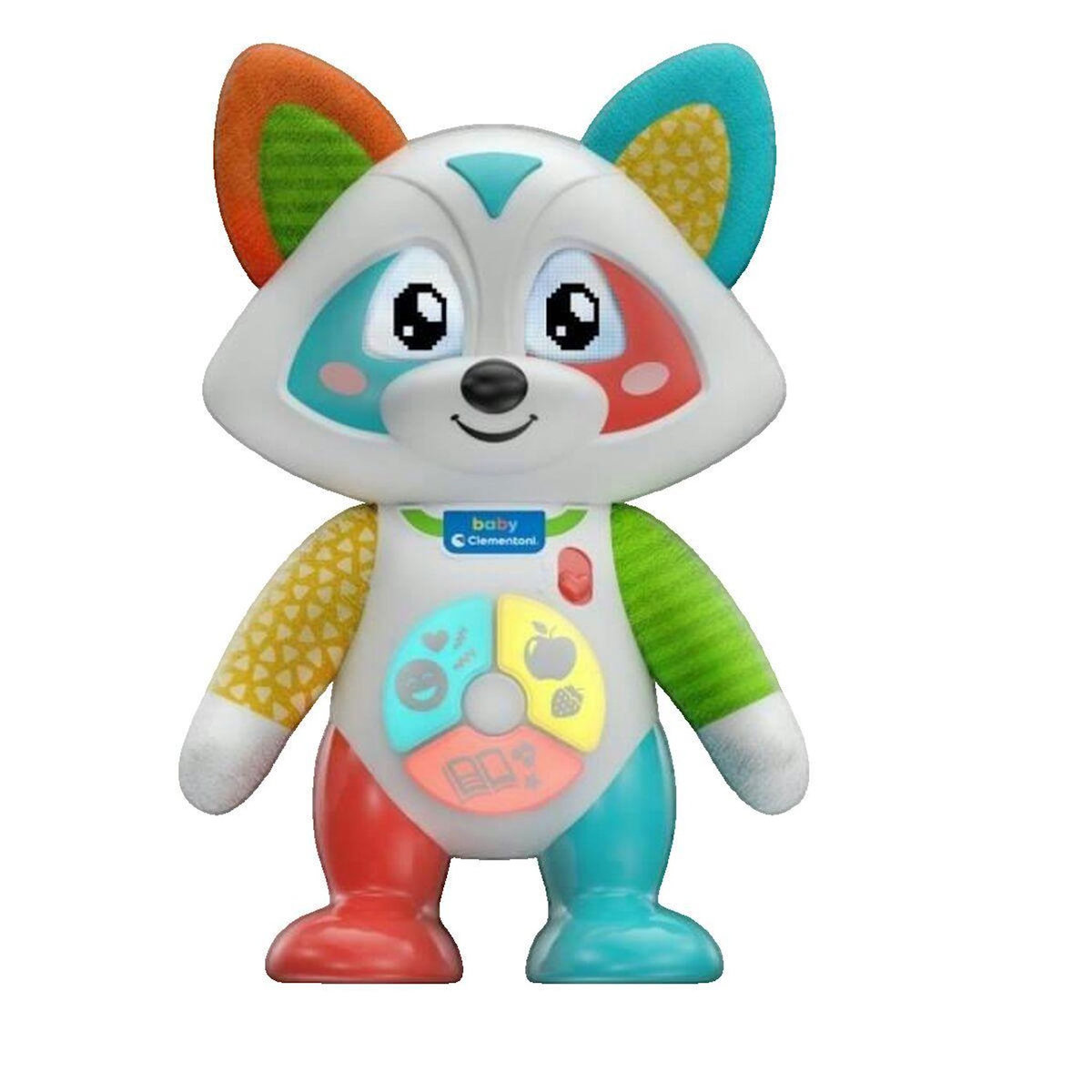 CLEMENTONI Peluche interactive Clementoni Oliver, le raton-laveur joueur coloré