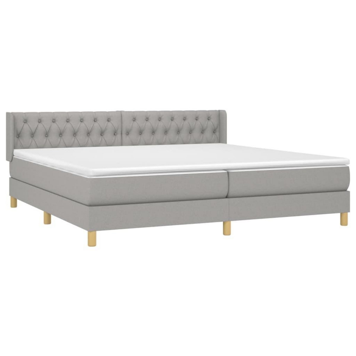 VIDAXL Sommier a lattes de lit avec matelas Gris clair 200x200cm Tissu