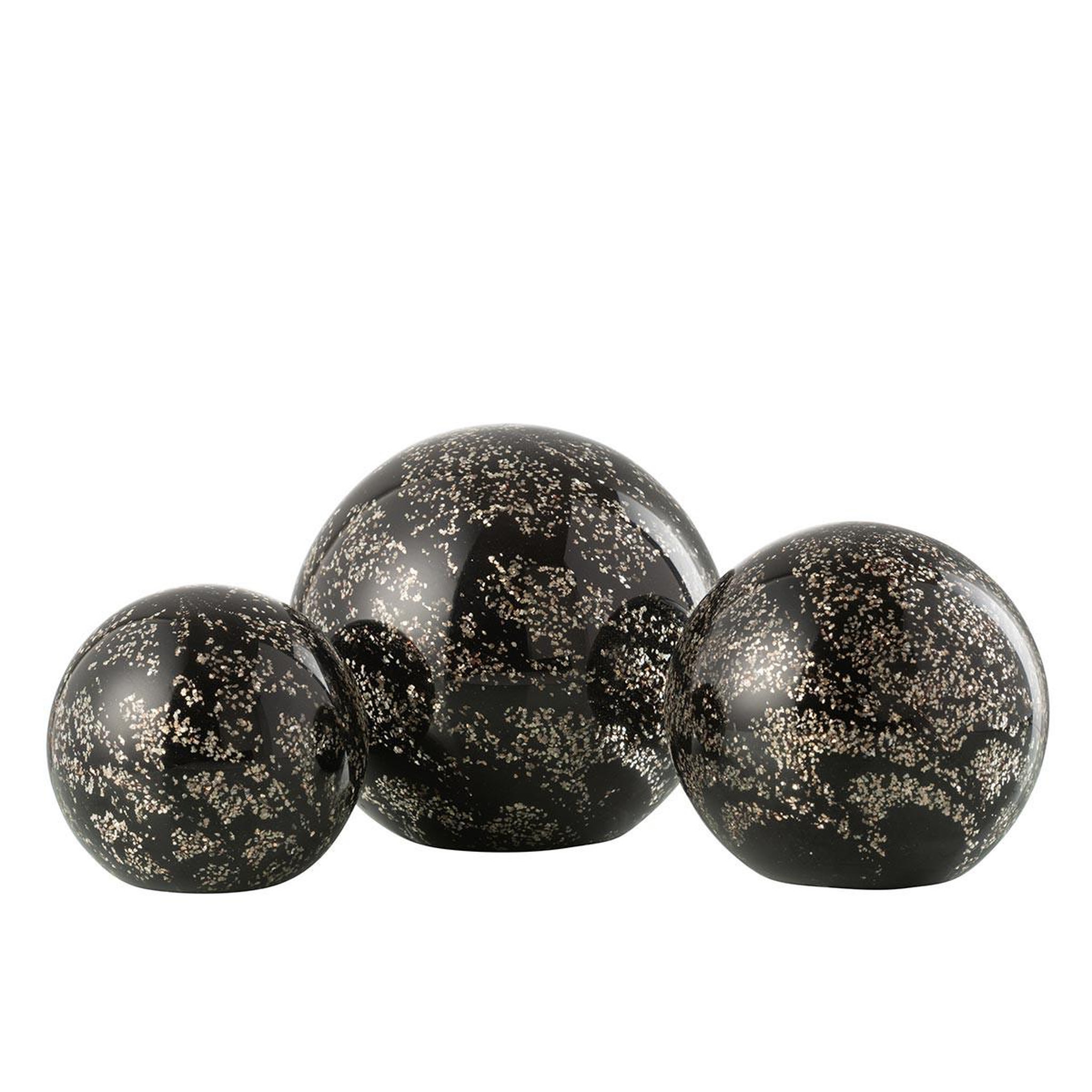 Voir la diapositive 2 : J-LINE Presse-papier en verre  stardust  12cm noir & or