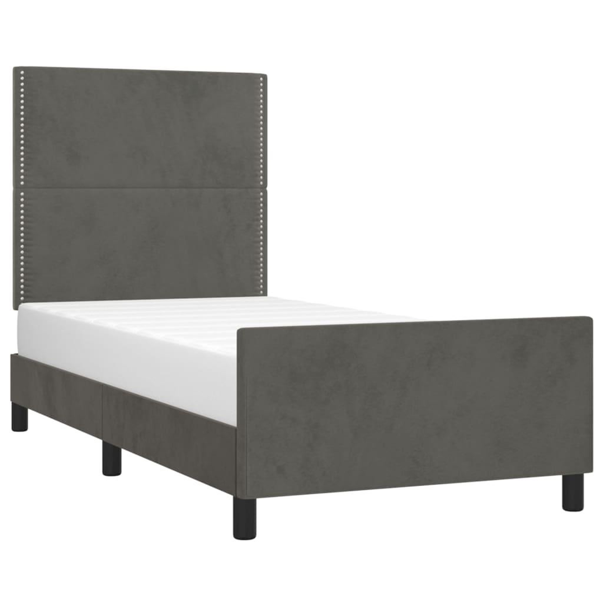 Voir la diapositive 3 : VIDAXL Cadre de lit sans matelas gris fonce 80x200 cm velours