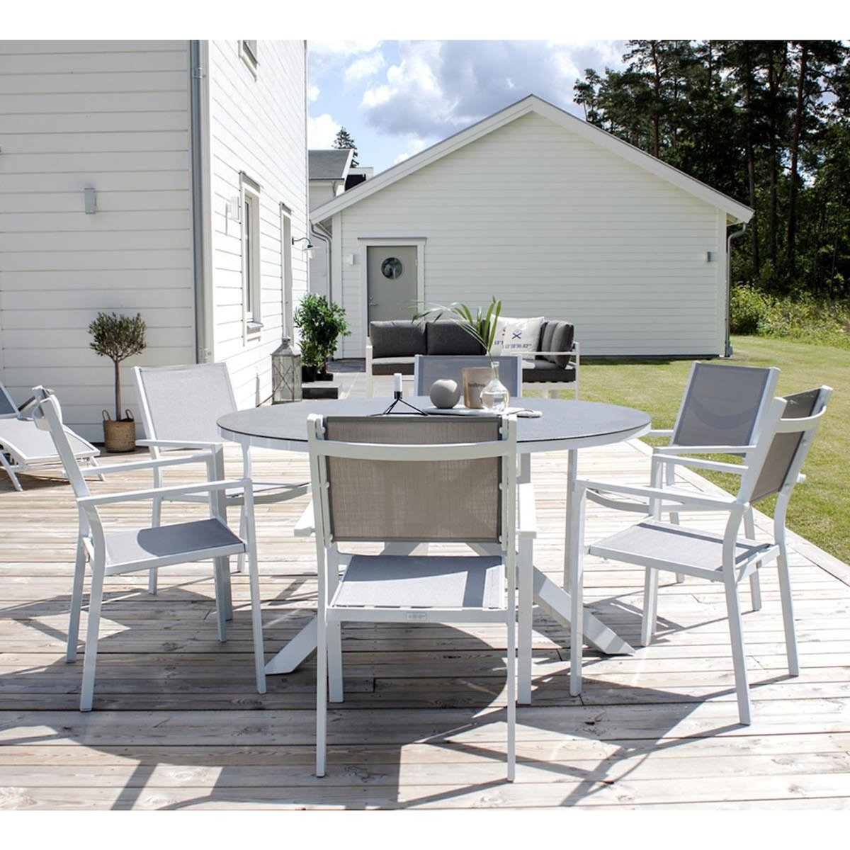 Paris Prix Table de Jardin Ronde  Copacabana  140cm Gris