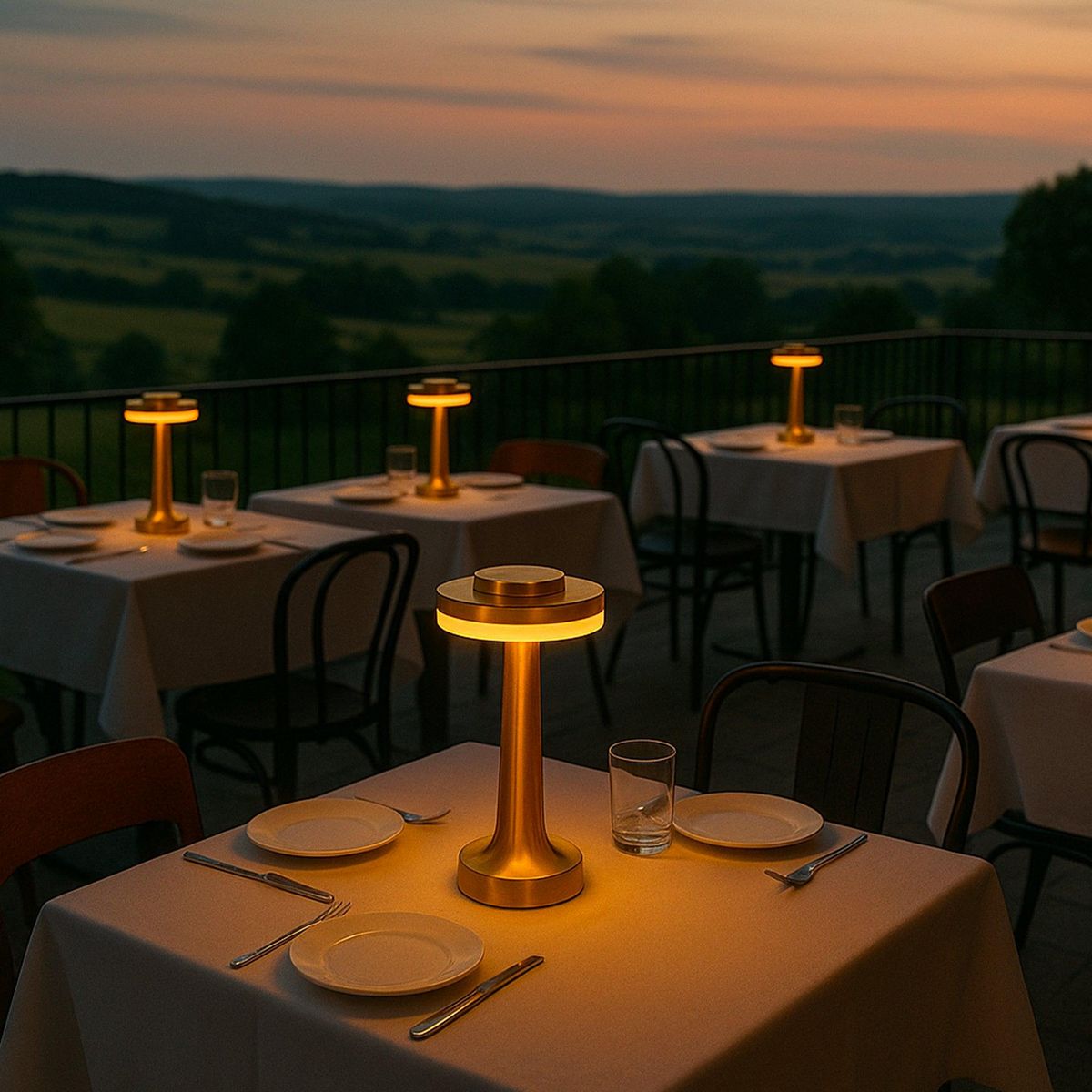 Lumisky Set de 2 lampes de table CHIC Doré Metal H21cm