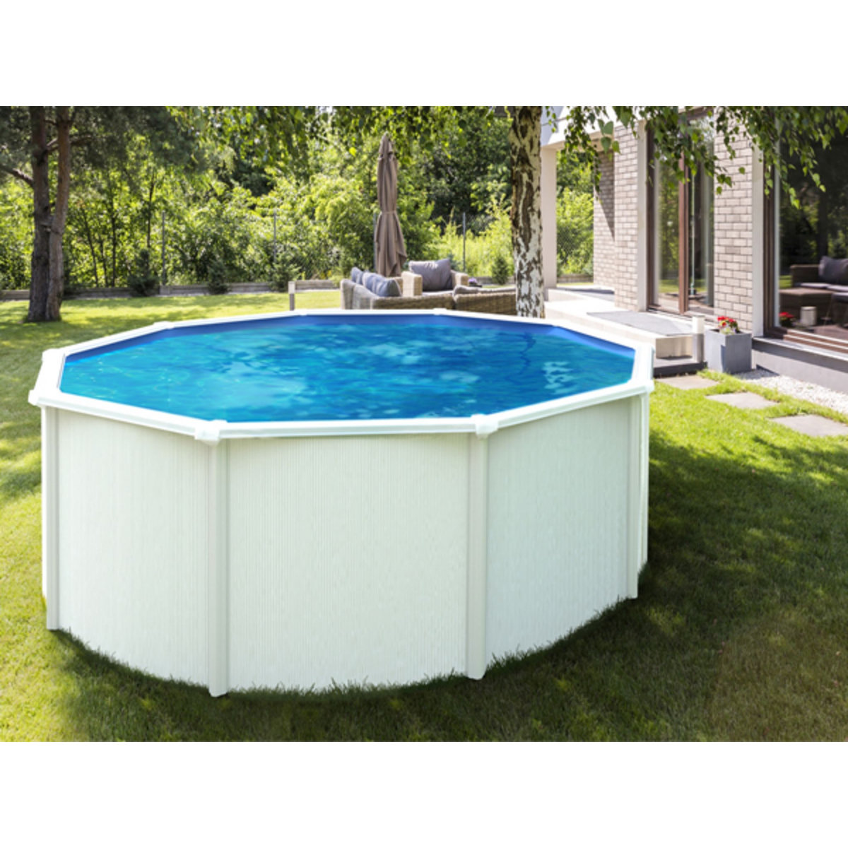 trigano Piscine hors sol acier ronde 4,85 x 1,20m SAPHIR