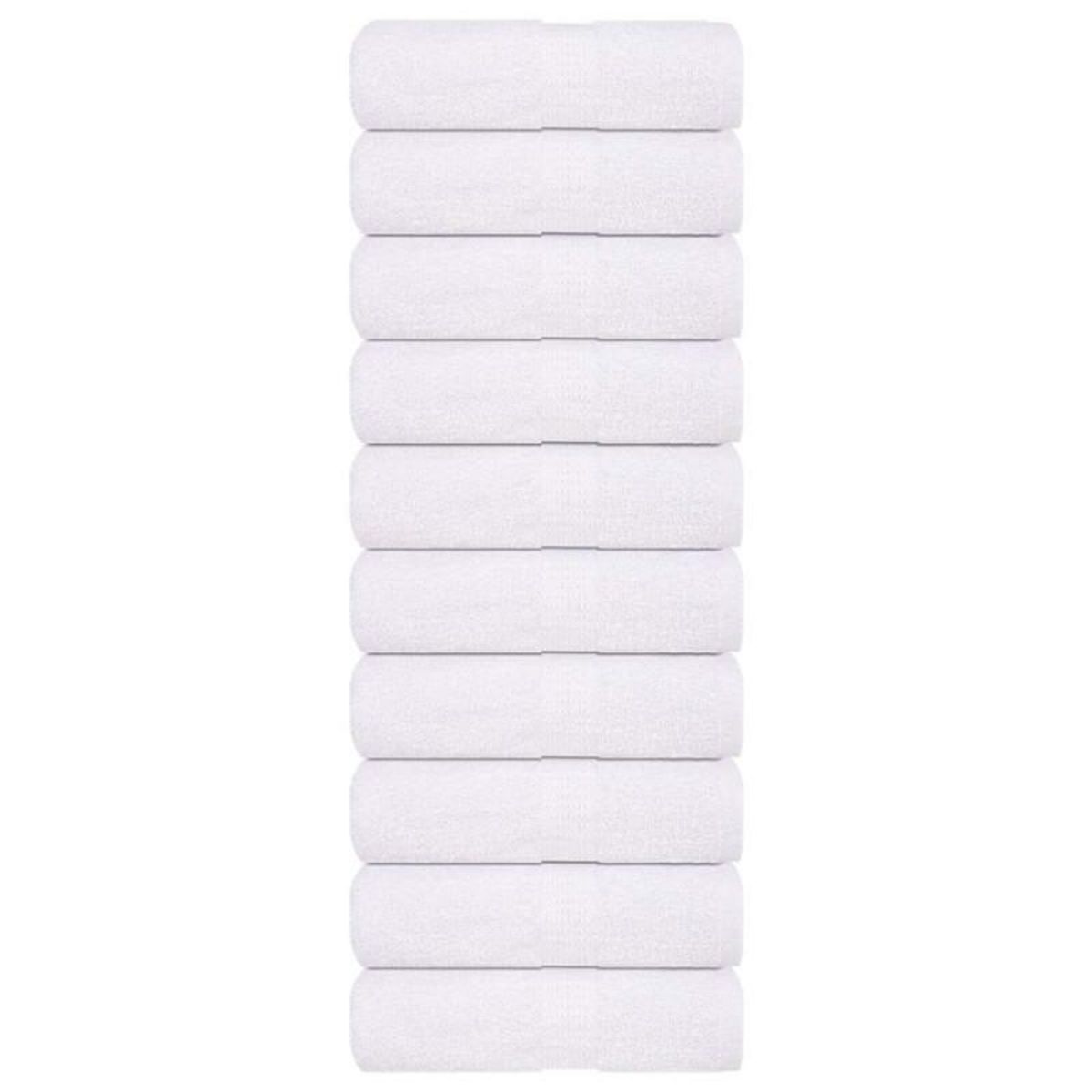 VIDAXL Gants de toilette 10 pcs blanc 15x21 cm 360 g m² 100% coton