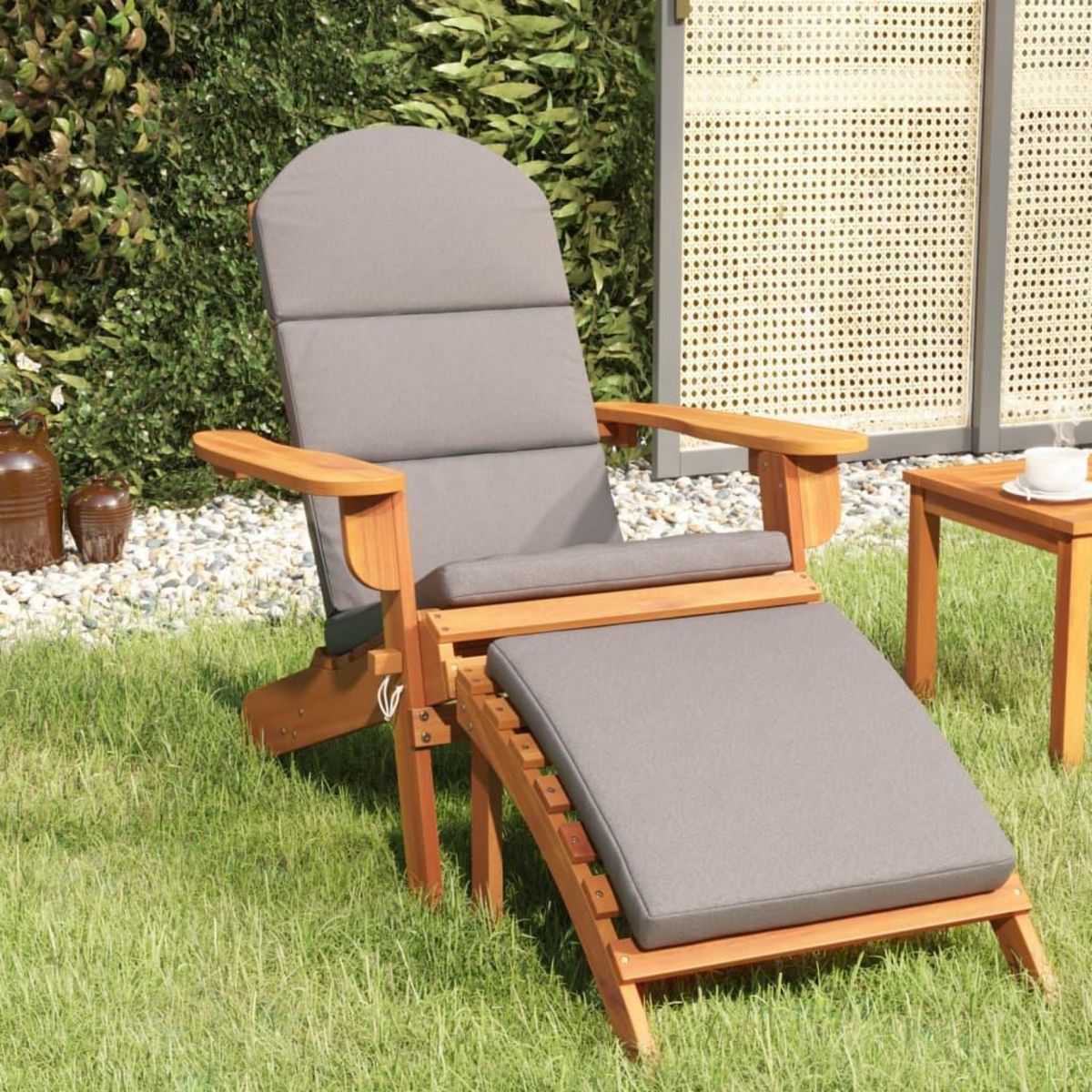 VIDAXL Chaise de jardin Adirondack et repose-pieds bois massif acacia