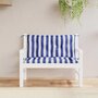 Voir la diapositive 3 : VIDAXL Coussins de banc de jardin lot de 2 rayures bleues et blanches
