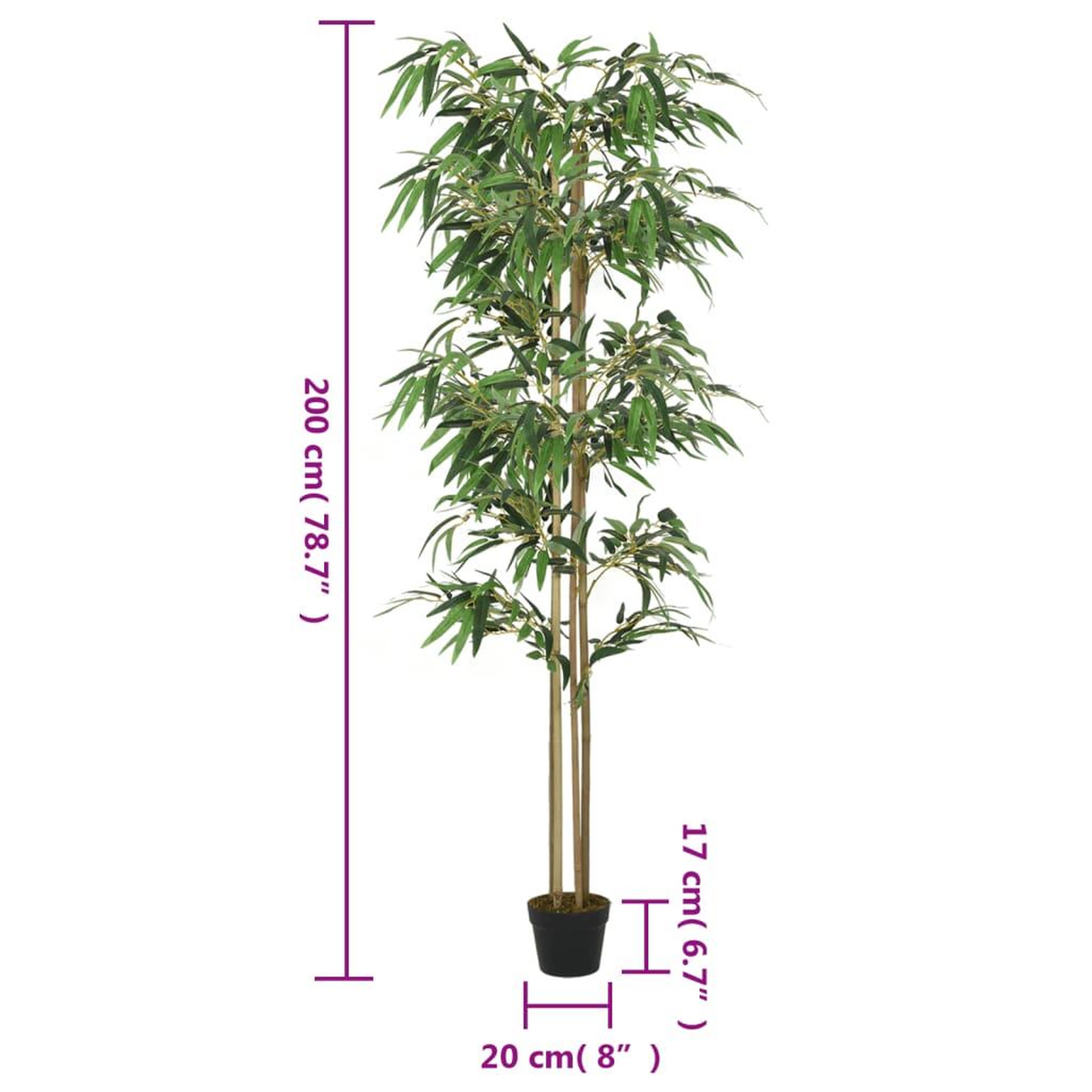 Voir la diapositive 5 : VIDAXL Bambou artificiel 1520 feuilles 200 cm vert