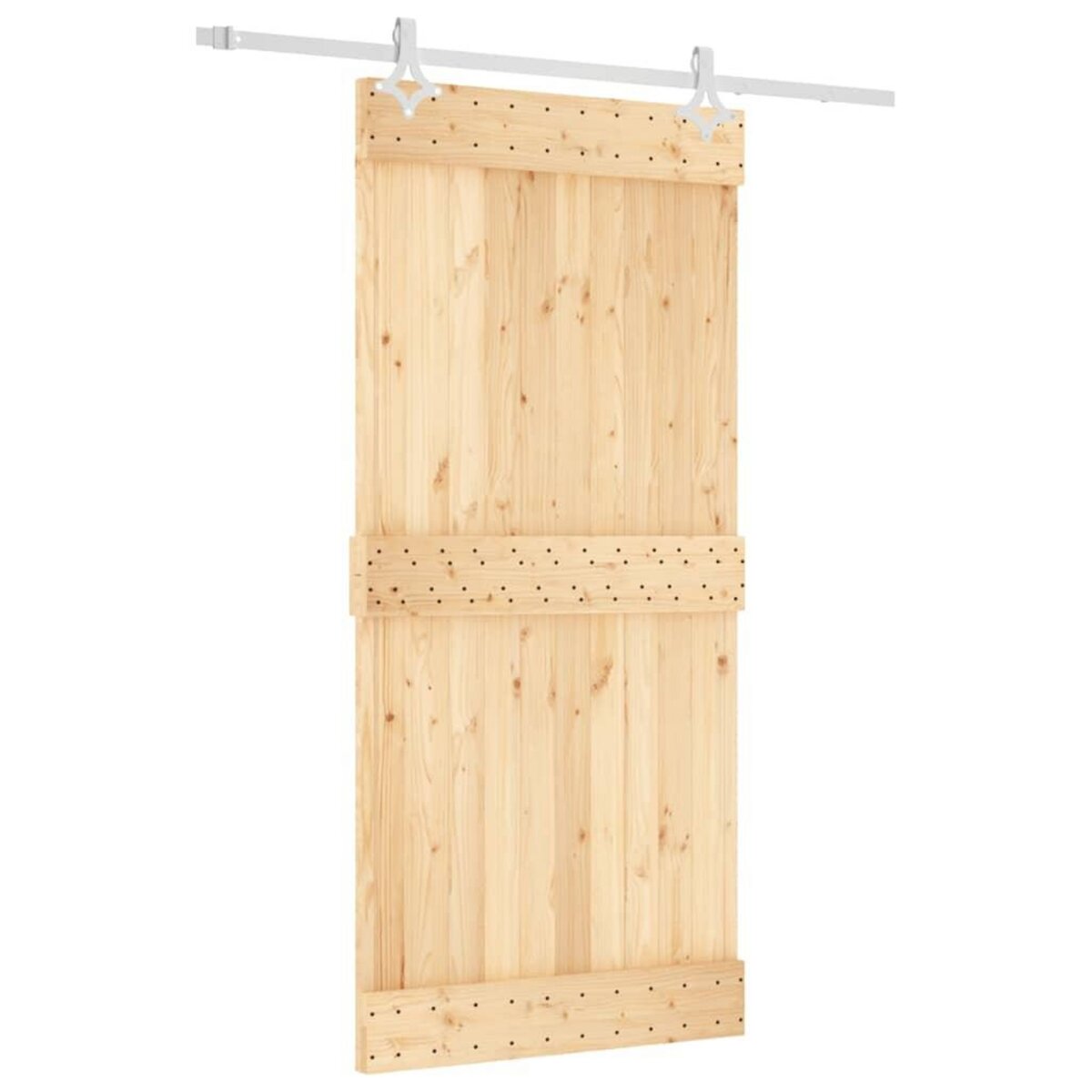 VIDAXL Porte coulissante et kit de quincaillerie 95x210 cm pin massif