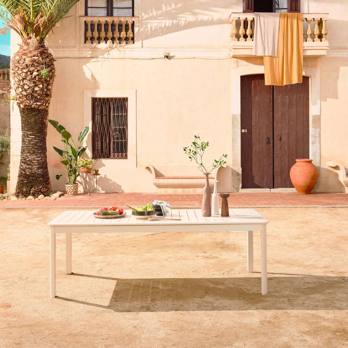 SWEEEK Table de jardin SEATTLE extensible aluminium, 10 places, 227 / 290 x 100 x 75 cm