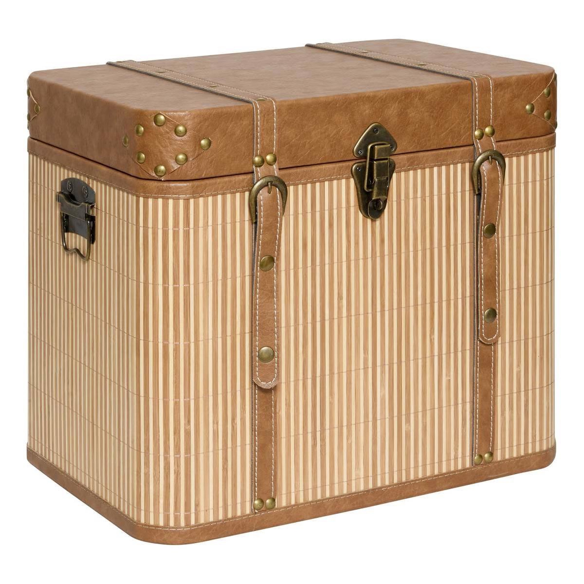 Voir la diapositive 4 : ATMOSPHERA Lot de 3 malles de rangement  sylia  56cm naturel