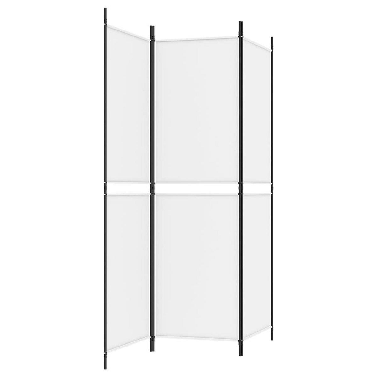VIDAXL Cloison de separation 3 panneaux Blanc 150x180 cm Tissu