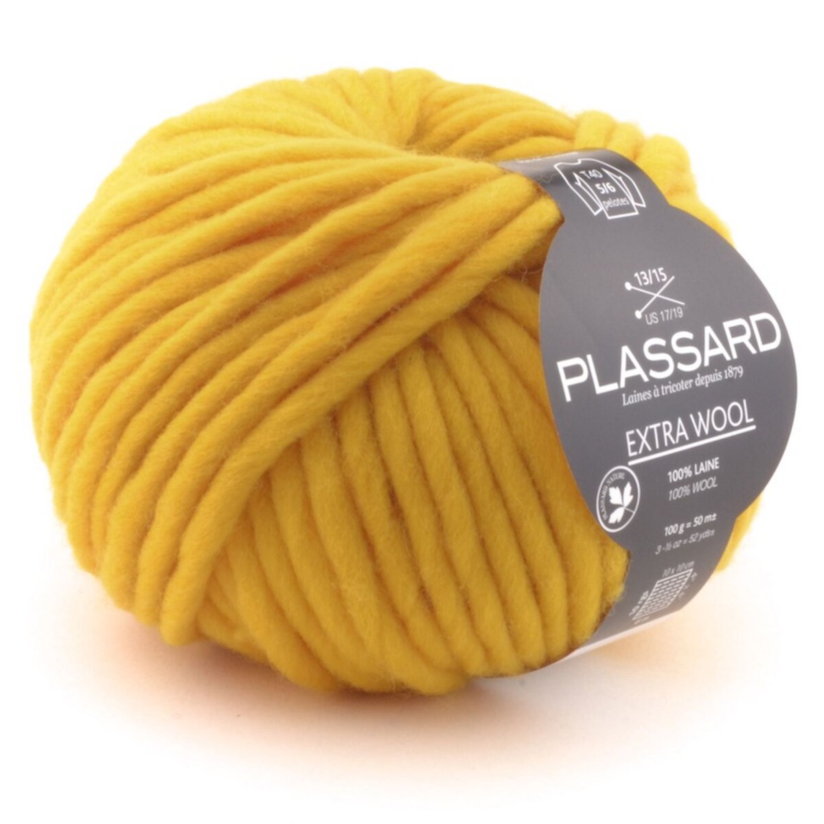 Plassard Grosse laine mèche Extra Wool 321 Jaune 100% Laine pas