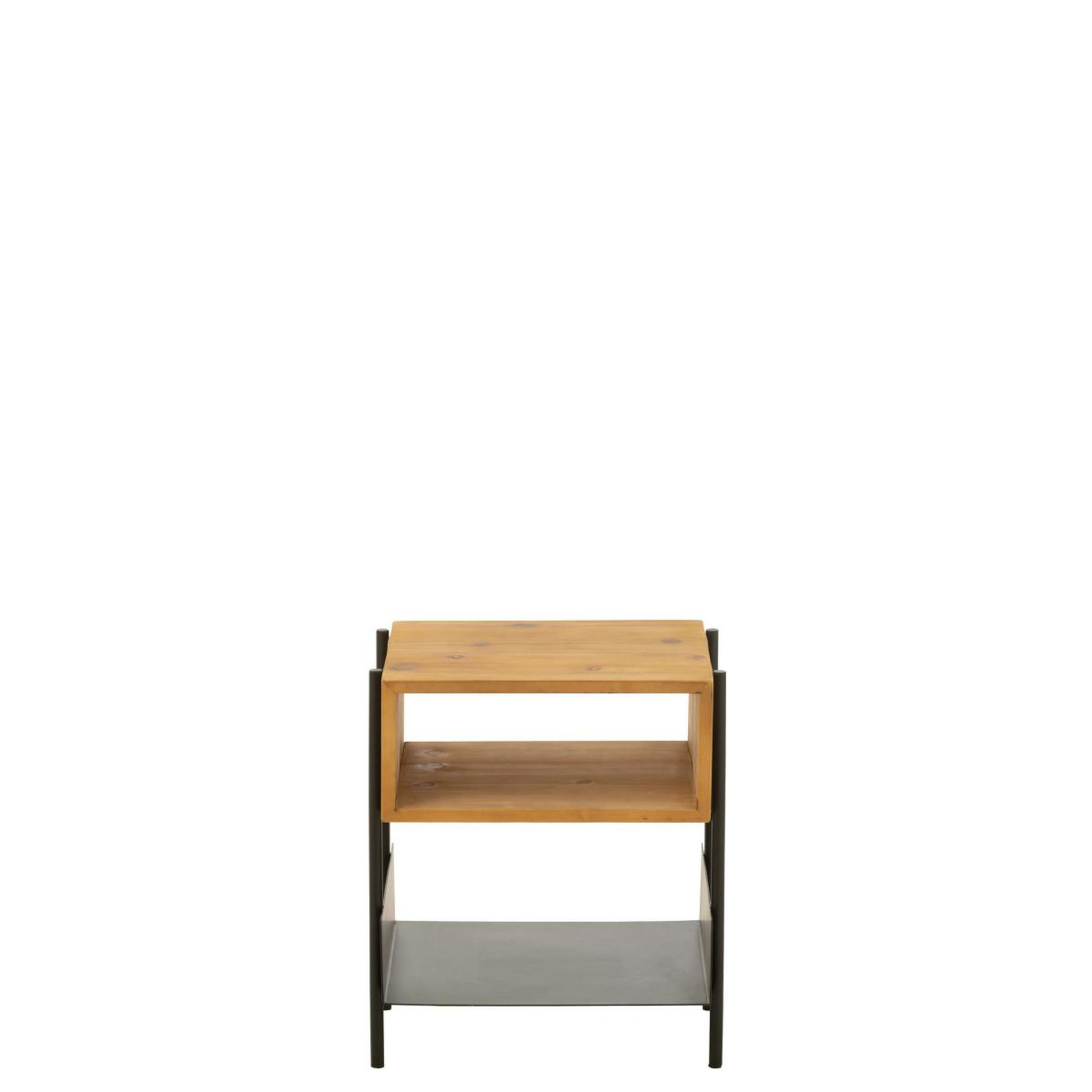 Voir la diapositive 2 : J-LINE Table de Chevet en Bois  Tina  48cm Noir & Naturel