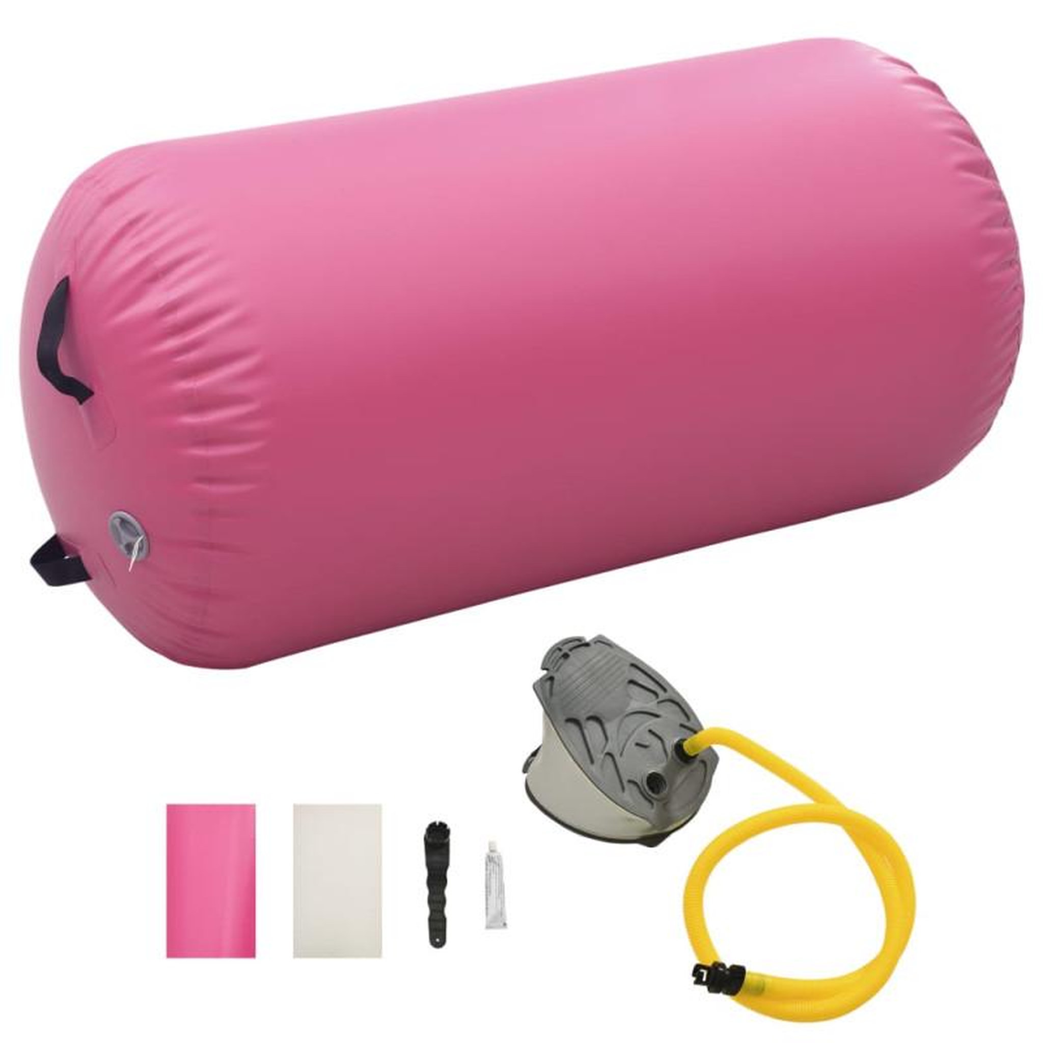 VIDAXL Rouleau gonflable de gymnastique avec pompe 120x90 cm PVC Rose