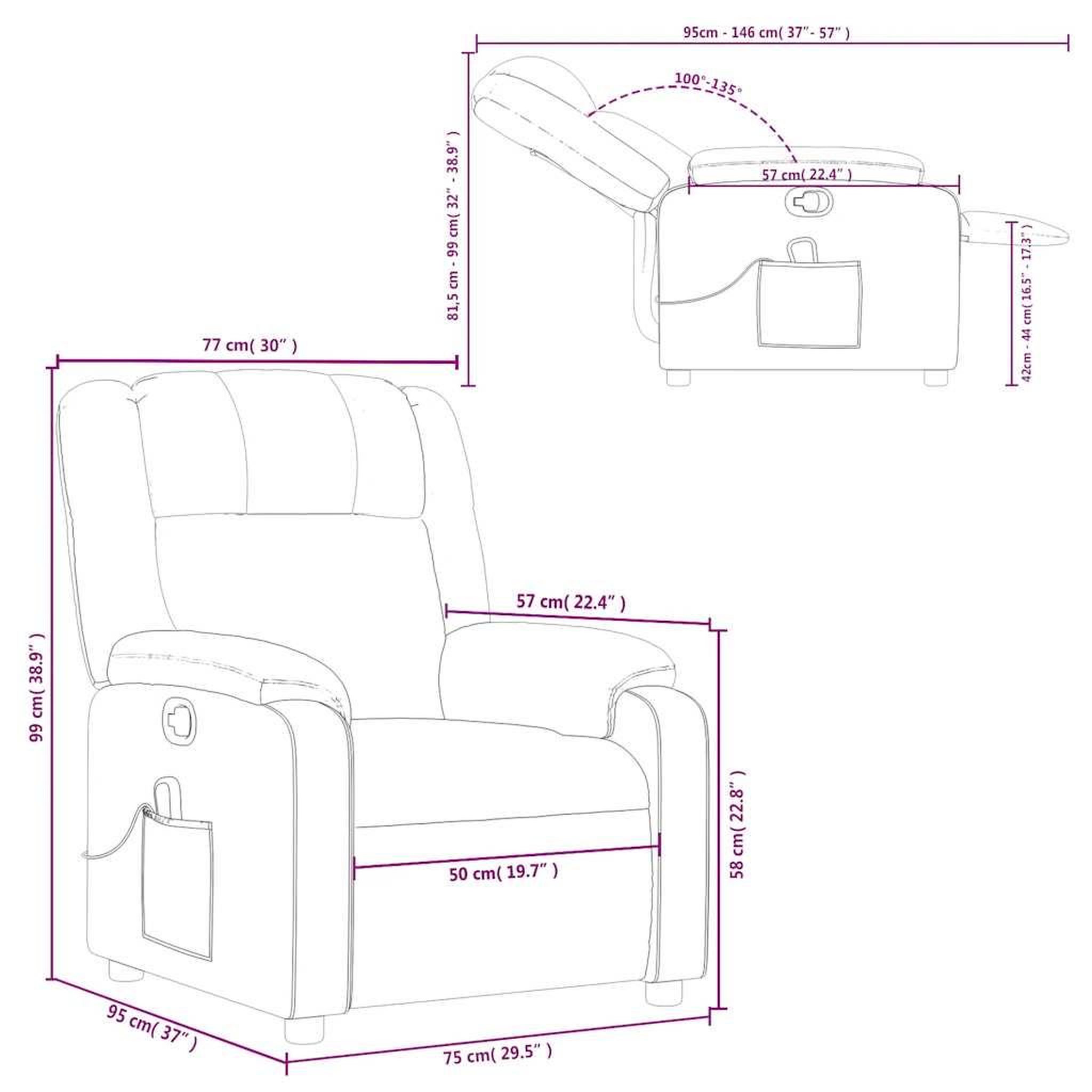 Voir la diapositive 6 : VIDAXL Fauteuil de massage inclinable Vert fonce Tissu