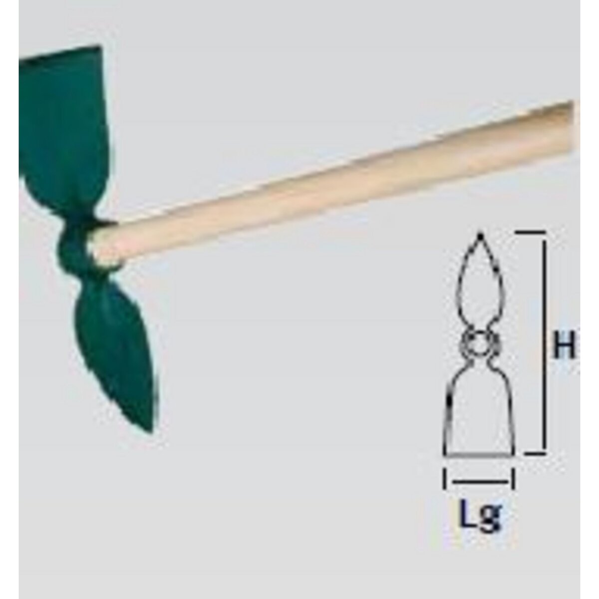 Leborgne Serfouette forgée panne et langue - 26 cm - manche bois certifié PEFC 100%