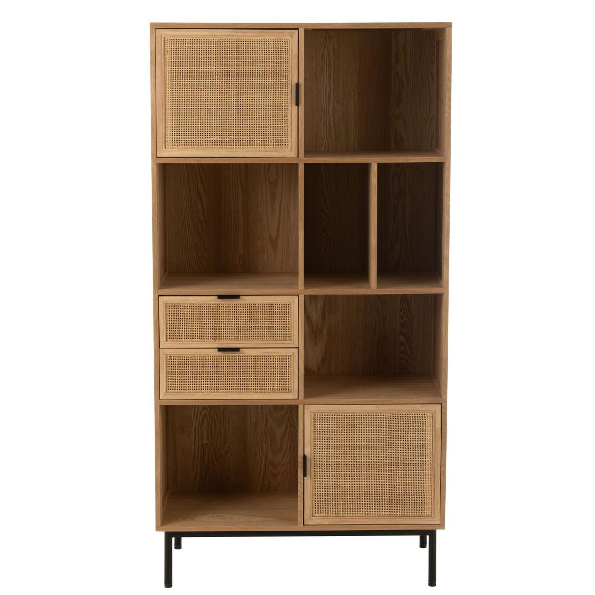 Voir la diapositive 2 : J-LINE Bibliothèque cannage  kory  174cm naturel