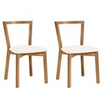 Paris Prix Lot de 2 Chaises Design  Cee  75cm Chêne & Blanc