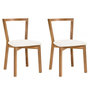 Voir la diapositive 1 : Paris Prix Lot de 2 Chaises Design  Cee  75cm Chêne & Blanc