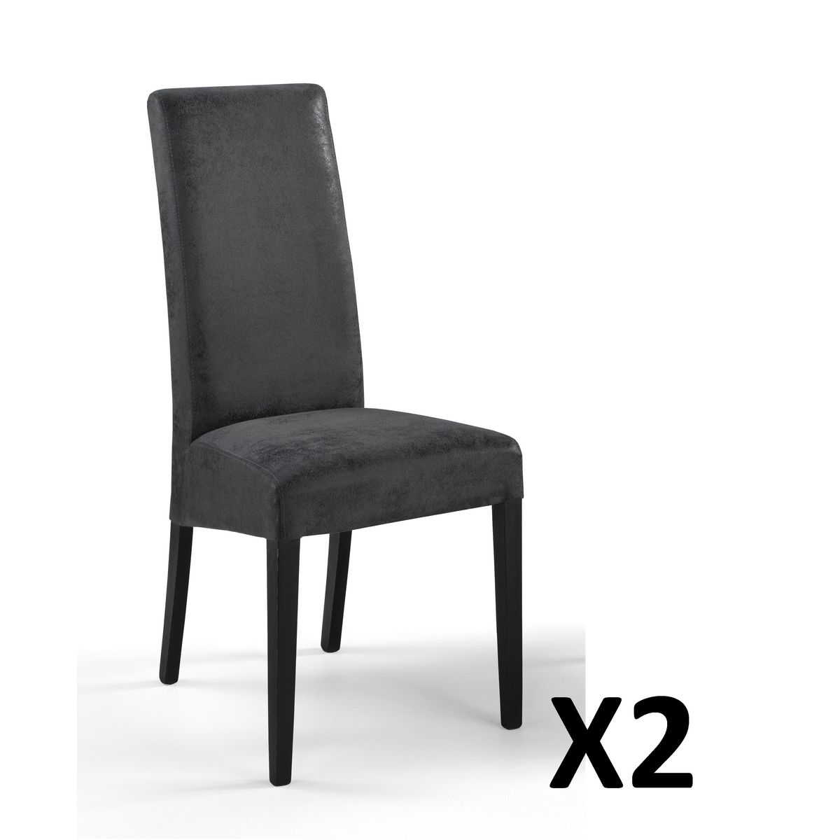 Lot de 2 chaises de séjour salle à manger aspect vieilli MARIA