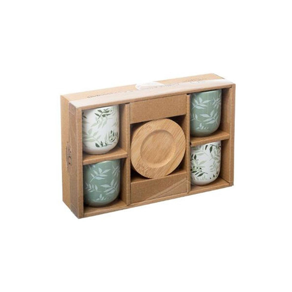 SECRET DE GOURMET Lot de 4 Tasses à Café  Green Harmony  13cl Vert