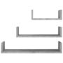 Voir la diapositive 4 : VIDAXL Etageres murales 3 pcs Gris beton Bois d'ingenierie