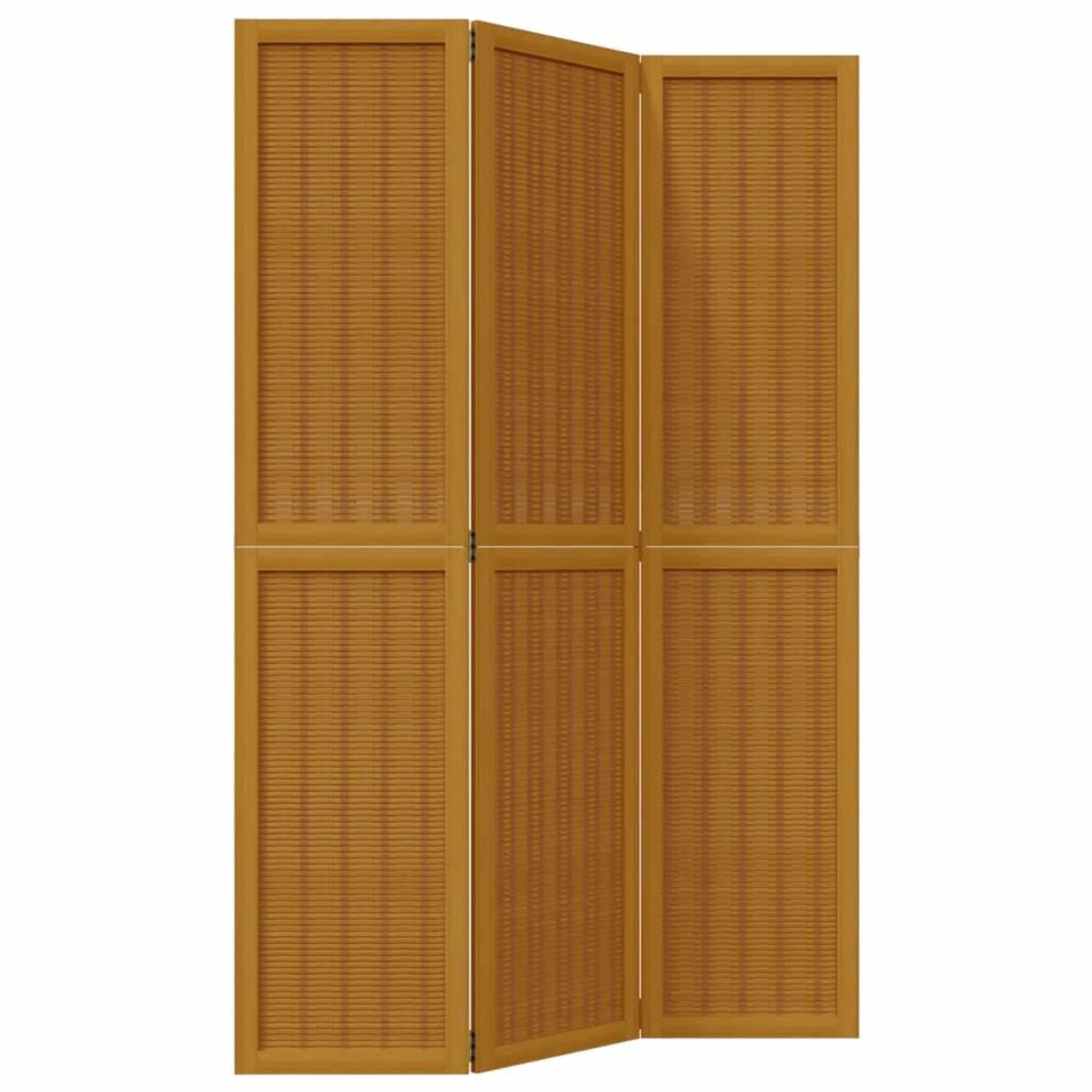 Voir la diapositive 2 : VIDAXL Cloison de separation 3 panneaux marron bois paulownia massif