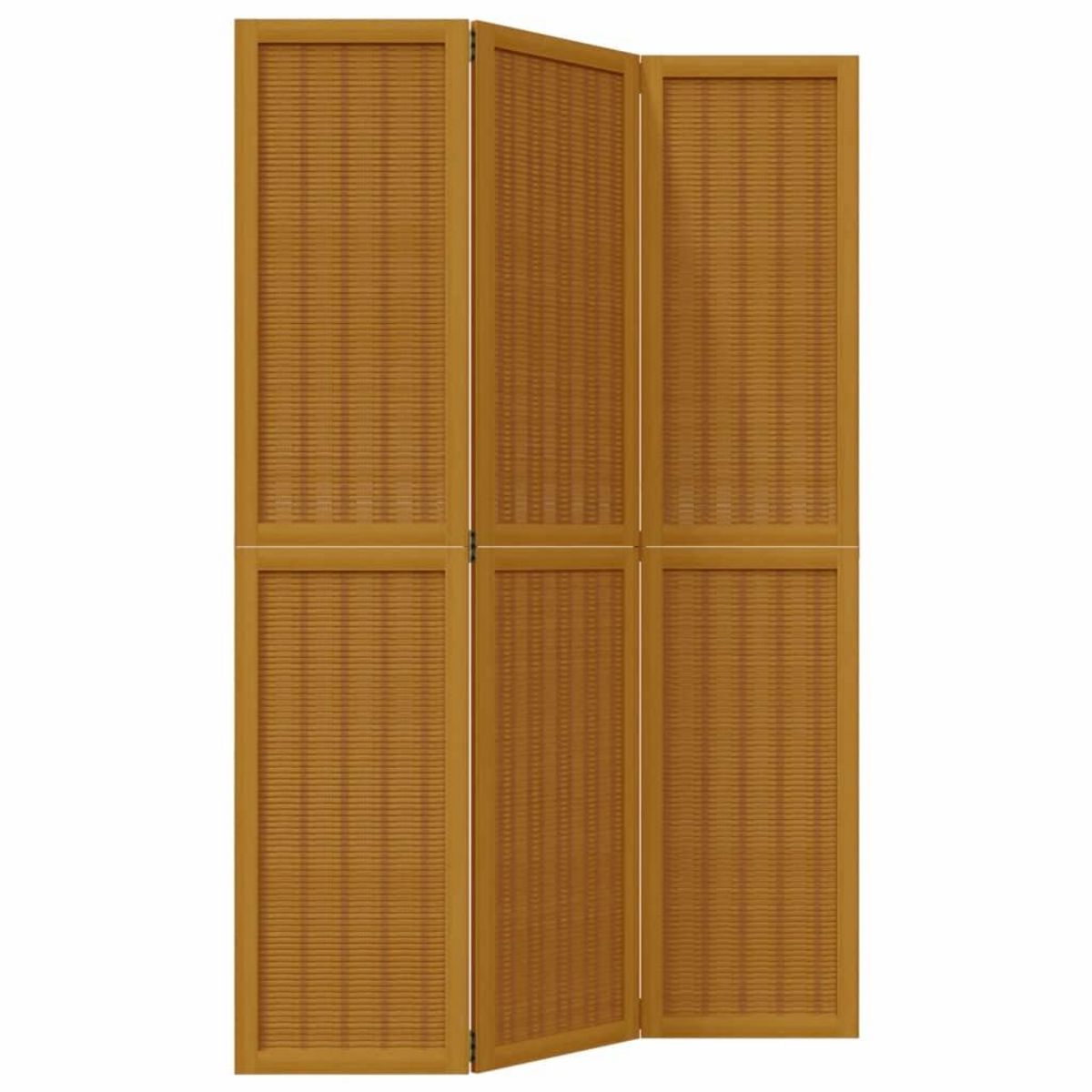 VIDAXL Cloison de separation 3 panneaux marron bois paulownia massif